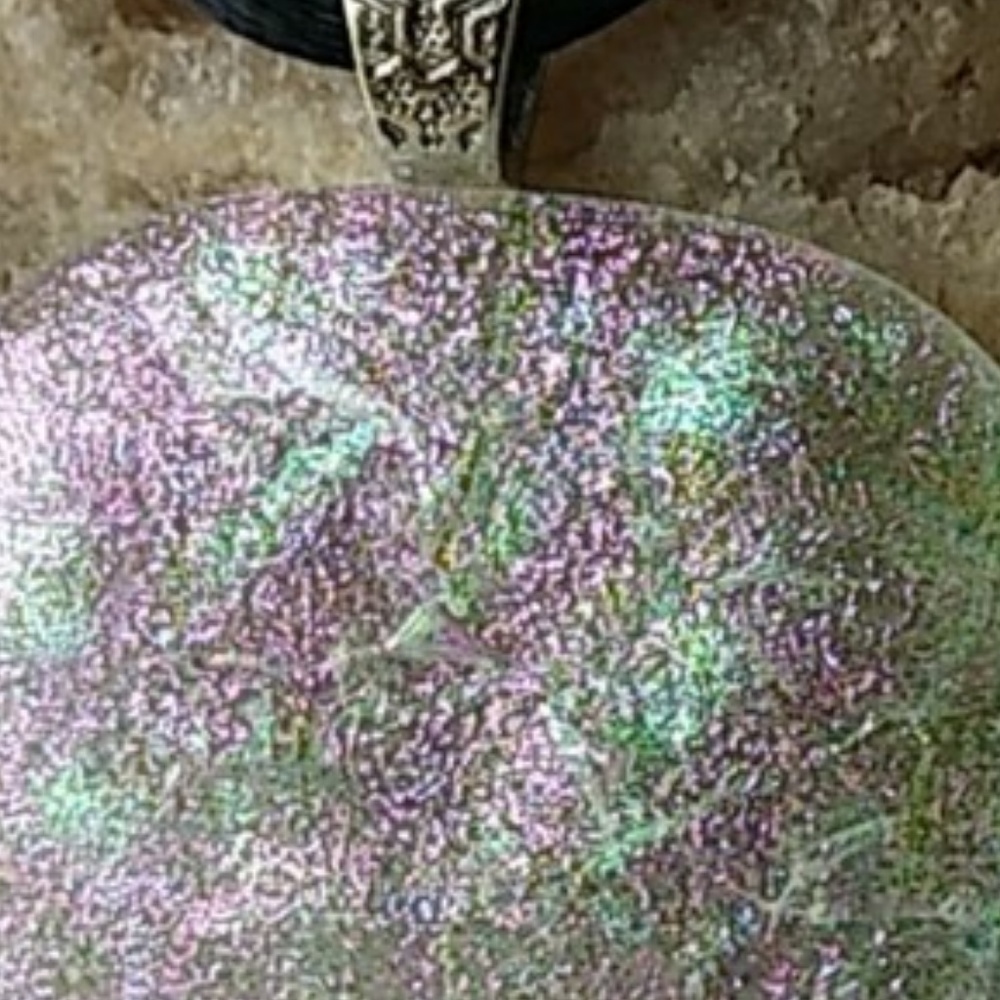 Large clear dichroic glass pendant 1.75 in - Picture 4 of 8